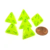 Dice-Vortex 18mm 4 Sided D4 Chessex Dice, 6 Pieces - Electric Yellow with Green - Your Source for Gaming Essentials