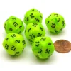 Dice-Vortex 20mm 20 Sided D20 Chessex Dice, 6 Pieces - Bright Green with Black - Your Source for Gaming Essentials