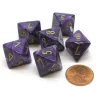 Dice-Vortex 15mm 8 Sided D8 Chessex Dice, 6 Pieces - Purple with Gold - Your Source for Gaming Essentials