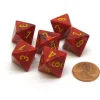 Dice-Vortex 15mm 8 Sided D8 Chessex Dice, 6 Pieces - Red with Yellow - Your Source for Gaming Essentials