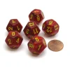 Dice-Vortex 18mm 12 Sided D12 Chessex Dice, 6 Pieces - Red with Yellow - Your Source for Gaming Essentials