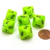 Dice-Vortex 15mm 8 Sided D8 Chessex Dice, 6 Pieces - Bright Green with Black - Your Source for Gaming Essentials