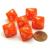 Dice-Vortex 15mm 8 Sided D8 Chessex Dice, 6 Pieces - Solar with White - Your Source for Gaming Essentials