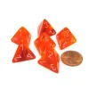 Dice-Vortex 18mm 4 Sided D4 Chessex Dice, 6 Pieces - Solar with White - Your Source for Gaming Essentials