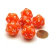 Dice-Vortex 20mm 20 Sided D20 Chessex Dice, 6 Pieces - Solar with White Numbers - Your Source for Gaming Essentials