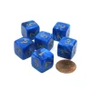 Dice>Vortex 15mm 6 Sided D6 Polyhedral Dice, 6 Pieces - Blue with Gold Numbers - Your Source for Gaming Essentials