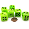 Dice>Vortex 20mm Big D6 Chessex Dice, 6 Pieces - Bright Green with Black Pips - Your Source for Gaming Essentials