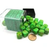 Dice-Vortex 12mm D6 Chessex Dice Block (36 Dice) - Slime with Yellow Pips - Your Source for Gaming Essentials