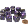 Dice-Vortex 16mm D6 Chessex Dice Block (12 Dice) - Purple with Gold Pips - Your Source for Gaming Essentials