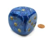 Dice-Vortex 50mm Huge Large D6 Chessex Dice, 1 Piece - Blue with Gold Pips - Your Source for Gaming Essentials
