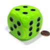 Dice>Vortex 50mm Huge Large D6 Chessex Dice, 1 Piece - Green with Black Pips - Your Source for Gaming Essentials
