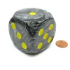 Dice>Vortex 50mm Huge Large D6 Chessex Dice, 1 Piece - Black with Yellow Pips - Your Source for Gaming Essentials