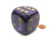 Dice-Vortex 50mm Huge Large D6 Chessex Dice, 1 Piece - Purple with Gold Pips - Your Source for Gaming Essentials