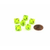 Dice-Vortex 9mm Mini 8 Sided D8 Dice, 6 Pieces - Bright Green with Black Numbers - Your Source for Gaming Essentials
