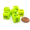 Dice-Vortex 15mm 6-Sided D6 Numbered Dice, 6 Pieces - Bright Green with Black Numbers - Your Source for Gaming Essentials