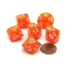Dice-Vortex 16mm Tens D10 (00-90) Chessex Dice, 6 Pieces - Solar with White Numbers - Your Source for Gaming Essentials