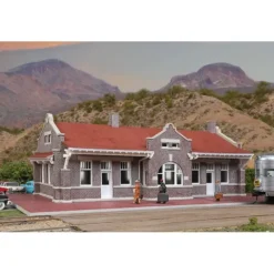Walthers 933-4055 HO Brick Mission-Style Santa Fe Depot Commercial Building Kit - Your Source for Gaming Essentials Discount