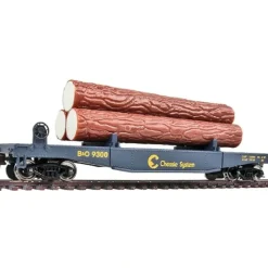 Walthers 931-1772 HO Chessie Log Dump Car with 3 Logs #9300 - Ready to Run - Your Source for Gaming Essentials Clearance