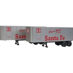Walthers 949-2356 HO Santa Fe 32' Trailer 2-Pack - Assembled - Your Source for Gaming Essentials Hot