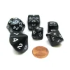 Dice-Who Knew Dice Set, 6 Pack of Unique D3, D5, D7, D16, D24, D30 Dice - Black - Your Source for Gaming Essentials