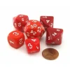 Dice-Who Knew Dice Set, 6 Pack of Unique D3, D5, D7, D16, D24, D30 Dice - Red - Your Source for Gaming Essentials