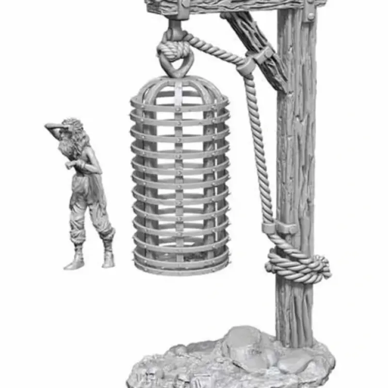 Tabletop Miniatures-WizKids Deep Cuts Unpainted Miniatures: (W12.5) Hanging Cage - Your Source for Gaming Essentials