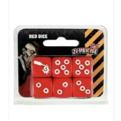 Dice-Zombicide: 6 Pack of Red Dice with White Pips - Your Source for Gaming Essentials