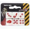 Dice-Zombicide: 6 Pack of White Dice with Red Pips - Your Source for Gaming Essentials