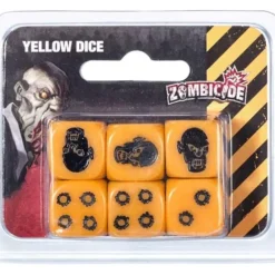 Dice-Zombicide: 6 Pack of Yellow Dice with Black Pips - Your Source for Gaming Essentials